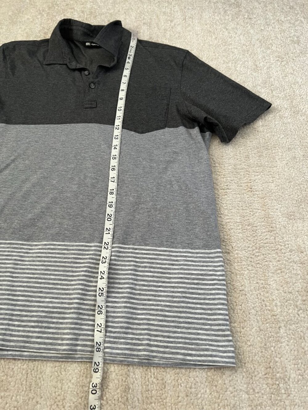 Travis Mathew Pima Cotton Stripe Short Sleeve Polo Shirt Top M - Picture 5 of 8